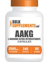 BulkSupplements.com AAKG Capsules - L-Arginine Supplement, Nitric Oxide Supplement - Gluten Free, 4 kapslar per portion, 240 greve (Pack of 1)