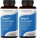 Pros-T - Prostate Support Supplement - Saw Palmetto, Phytosterol, Zink, Nettle, Vitamin D-3 & B6 - Främja hälsosam prostatafunktion och normalt urinflöde - Förbättra Tissue - 60 Softgels (Pack of 2)