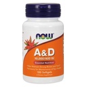 NOW Foods Vitamin A & D, 10000/400, 100 Sgels