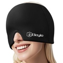 Migraine Relief Cap, All Around Gel Covered Reusable Headache Relief Cap, Black Migraine Cap för Headache Relief, Puffy Eyes