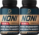 10in1 Noni Capsules - 4 Month Supply with Elderberry, Boswellia, Turmeric, Ginger & More - Support Muscle, Joint, Digestive & Immune - 2 Packs of 60 Vegan Capsules, Non-GMO & Gluten-Free