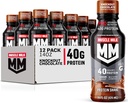 Muscle Milk Pro Advanced Nutrition Protein Shake, Knockout Chocolate, 14 Fl Oz Bottle, 12 Pack, 40g Protein, 1g Sugar, 16 Vitaminer & Minerals, 6g Fiber, Workout Recovery, Packaging May Vary