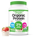 Orgain Organic Vegan Protein Powder, jordgubbar & Cream - 21g av växtbaserade protein, låga nätkarbiner, gluten / laktosfri, ingen socker tillsatt, sojafri, icke-GMO, 2.03 Lb