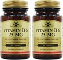 SOLGAR Vitamin B6 25 Mg, 100 tabletter, 100 greve (Pack of 24)