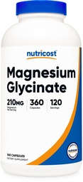 Nutricost Magnesium Glycinate Capsules (360 kapslar, 210 mg per portion) - Magnesium Glycinate Supplement för Gentle Absorption