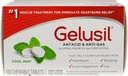 Gelusil Antacid & Anti Gas Tablets for Heartburn Relief, Acid Reflux, Bloating and Gas, Cool Mint - 100ct Blister Pack