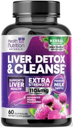 Gentle Liver Cleanse Detox & Repair Formel - Avancerad Liver Support Supplement med Silymarin Milk Thistle, Dandelion Root, Artichoke Extract, Turmeric, Choline och Beetroot - 60 Veggie Capsules