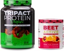 Nutrology TRIPACT Vegan Protein Powder, för Vegan Protein Shakes, Chocolate Peanut Butter (20 Servings) & Beet Active, Passion Fruit Flavor (30 Servings)