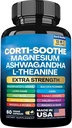 Corti-Soothe Cortisol Supplement,Magnesium Glycinate 200mg L-Theanine 150mg Ashwagandha 150mg Phosphatidylserine Cortisol Manager Lions Mane Ginkgo Biloba Bacopa Monnieri Valerian Root (60 Caps)