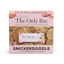 Truvani Plant Based Snack Bars | Snickerdoodle 4 Pack | 5g Protein | USDA Organic and Vegan | Den enda baren | Dairy, Soy och Gluten Free | Individuellt inslagna