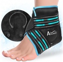 Atsuwell Ankle Ice Pack Wrap, Återanvändbar Gel Ice Pack för Foot Ankle Heel, Foot Ice Wrap med Soft Plush Lining, Cold Compress Therapy för lugnande obehag, svart