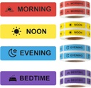 Medicine Stickers Medication Instruction Label Permanent Paper Label AM NOON PM för Pill case Planner 0,4 * 1,6 tum (Morning Noon Evening Bedtime)