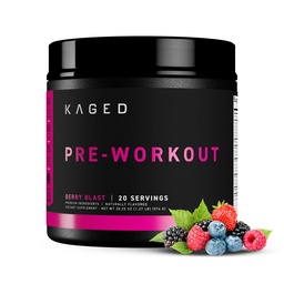 Kaged Original Pre Workout Powder | Berry Blast | Pre-Workout med Kreatin, Beta Alanin, L-Citrulline, BCAAs | 274 mg Organisk koffein | Pre Supplements för Män & Kvinnor | 20 portioner