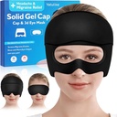 Headache Relief Hat, lugnande Migraine Relief Cap Gel Ice Head Wrap Headache Eyes Mask för Sinus, Puffy Eyes, spänning och stressavlastning - Hot och kall terapi