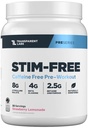 Transparent Labs Stim-Free Pre-Workout - Koffein & Stim Free Pre Workout Powder för män och kvinnor med Beta Alanine Powder, Citrulline Malate, och elektricitet - 30 portioner, jordgubbslemonade