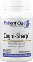 Patient One Cogni-Sharp | Tillägg för att stödja kognition, fokus och mental klarhet * | med Gingko, Lion's Mane, Bacopa och mer | 60 kapslar