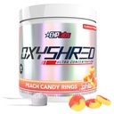 EHP Labs OxyShred Pre Workout Powder - Preworkout Powder med L Glutamin & Acetyl L Carnitine, Energy Boost Drink - Peach Candy Rings, 60 portioner