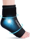 Ankle Ice Pack Wrap för Swelling, Återanvändbar Foot Ice Pack Wrap, Hot & Cold Therapy Compression Sleeve för Plantar Fasciitis Relief, Achilles Tendonitis, Sprain, Heel Pain, Sprained