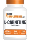 BulkSupplements.com L-Carnitine 1000mg Capsules - Carnitine Supplement, Amino Acid Supplement - Gluten Free, 2 kapslar per servering (1000mg), 240 greve (Pack av 1)