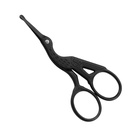 LIVINGO 3.5" Rounded Tip Vintage Stork Scissors, Professional Stainless Steel med Black Titanium Coated, Cuticle Pedicure Beauty Grooming Scissors för Eyebrow, Facial Hair, Dry Skin, Nose Hair