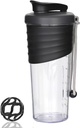 Shaker Bottle för proteinblandningar,24 oz, Protein Shaker Bottles med Whisk Ball, Mixer Bottle, Protein Bottle,Portable Pre Workout Whey Protein Drink Shaker Cup, Black
