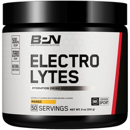 BARE PERFORMANCE NUTRITION BPN Electrolytes Hydration Drink Mix | Sugar Free Electrolyte Powder | 500mg Natrium per portion | Naturligt sötad | Mango, 50 portioner