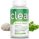 Brain Supplement för Memory, Brain Fog, Focus, Mood & Concentration & Cognitive Function - Lion's Mane Supercharged med Ginkgo Biloba & Two Probiotic Strains (60 Count - 1 Month Supply)