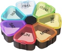 Weekly Pill Organizer 7 Day, Cute Portable Large Daily Medicine Box, Lätt att öppna, BPA Free Travel Pill Case Reminder för Medicinering Dispenser Vitamin Fish Oil Supplements Capsule DHA Holder