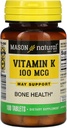 Mason Vitamins Vitamin K 100 mcg tabletter, 100-räkna flaskor
