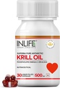 INLIFE Krill Oil Supplement - Fosfolipid Omega 3 med Astaxanthin - 500 mg, 30 kapslar