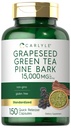 Carlyle Grapeseed, Green Tea, Pine Bark | 15 000 mg | 150 kapslar | Icke-GMO och Gluten fri tillägg