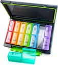 Weekly Pill Organizer 2 gånger om dagen, Moisture-Proof 7 Day Pill Case, Stor Pill Box Portable för resor med flyttbara individuella behållare för att hålla vitaminer, kosttillskott och medicinering