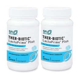 Klaire Labs SFI Health Lactoprime Plus Probiotic - 25 miljarder hög CFU för karbkänsliga män och kvinnor, 7 Lactobacillus och 5 Bifidobacterium Blend, FODMAP Compliant & Dairy-Free (60 kapslar, 2 Pack)