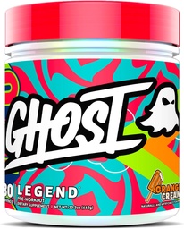 GHOST Legend Pre-Workout Powder, Orange Cream - 30 portioner - Pre-Workout för män och kvinnor med kolin, L-Citrulline och Beta Alanine för energi och fokus
