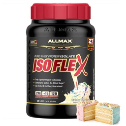 ALLMAX Nutrition - ISOFLEX Whey Protein Powder, Whey Protein Isolate, 27g Protein, födelsedagstårta, 2 pund