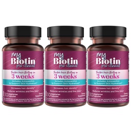 Purity Products MyBiotin ProClinical - Tjockare hår börjar i 3 veckor och strider rynkor - MB40X Patented Biotin Vitamin B7 Matrix w / Astaxanthin - 40X Mer lösligt vs vanliga Biotin, 90 Veg kapslar