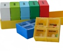 Stor Weekly Pill Case, 7-dagars Pill Case Compartments, Pill Organizer 4 Times Daily, 4-A-Day Pill Container, Secure Compartments, 7,8 x 2,3 x 2,3 i, Gul