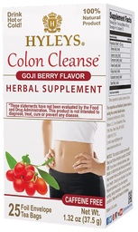 HYLEYS Colon Cleanse Tea, Goji Berry Flavor - 25 Individually Wrapped Herbal Tea Bags - Caffeine Free, Gluten Free