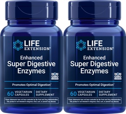 Livslängd Förbättrad Super Digestive Enzymes, 60 Vegetariska kapslar (Pack of 2)