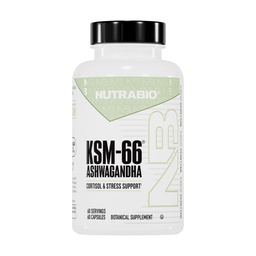 NutraBio Ashwagandha KSM-66 | Ashwagandha Herbal Supplement för stress, humör och prestanda | 600 MG av kliniskt studerade KSM66 60 kapslar