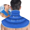 Atsuwell Ice Pack för nacke och axlar Cold Compression, Shoulder Ice Packs Reusable Gel Pack, Large Upper Back Cold Pack Wrap för nacke, axel, höft, blå