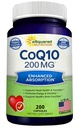 aSquared Nutrition CoQ10 (200 kapslar och 200mg) - High Absorption Vegan CO Q-10 Powder - Enzym Ubiquinone Supplement Pills, Extra Antioxidant Coenzyme Q10 Vitamin, Coq 10 Alernative till Softgels