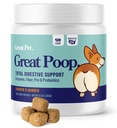 Great Poop Probiotics for Dogs - Fiber for Dogs Supplement with Dog Probiotics and Digestive Enzymes for a Healthy Gut, Firm Stool & Diarrhea Relief - Chicken Flavored Pet Soft Chews with Prebiotics