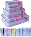 MUMI Packing Cubes – 5-Piece Compression Packing Cubes for Travel, Luggage Organizers for Suitcases, Carry-On Bags, Backpacks, and Duffel Bags – Space-Saving Travel Essentials - Pink