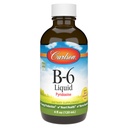 Carlson - B-6 Liquid, Vitamin B-6, Energiproduktion, Hjärthälsa, Berry Lemonade Flavor, 120 ml (4 Fl Oz)