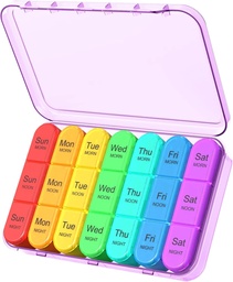 Daviky Weekly Pill Organizer 3 gånger om dagen, Travel Pill Organizer 3X per dag, Pill Box 7 Day, Daily Pill Box Organizer, Pill Cases Organizers 7 Day, Medicine Organizer för att hålla vitaminer och medicinering