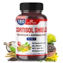 CORTISOL Shield 9-i-1 -Magnesium + Ashwagandha med Phosphatidylserine, L-Theanine, St. John's Wort, Rhodiola Rosea - Relaxation Support, Hormone Balance - USA Made (180 greve 1)