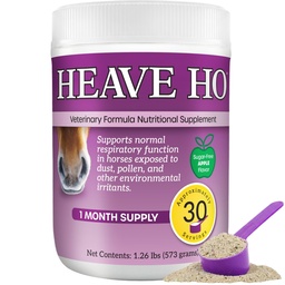 Heave Ho Horse Nutritional Supplement för andningsallergier, KOL, hosta 30 portioner sockerfri Apple