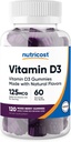 Nutricost Vitamin D3 Gummies 5,000 IE (125mcg), 120 Gummies - Mixed Berry smaksatt, 60 portioner