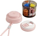 Pink Pill Box för kvinnor handväska, Small Pill Box, Travel Pill Organizer, 4 fack för Pill Bottles, passar i Pocket, Handbag Pill Organizer, Travel Pill case (Pink)